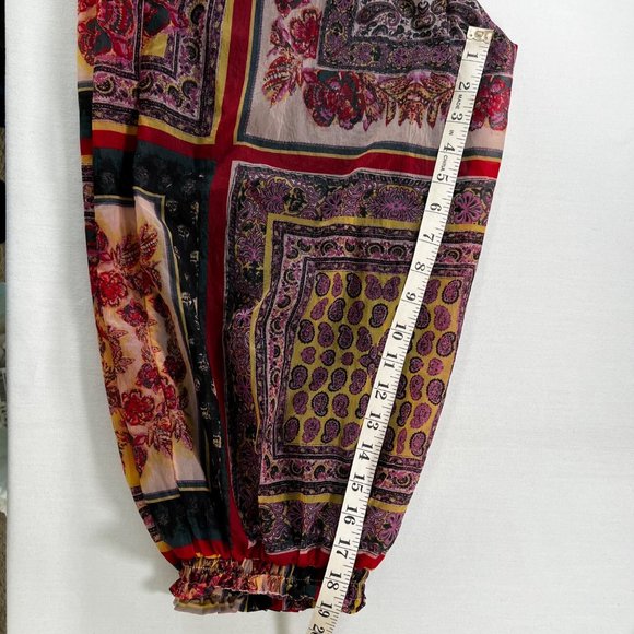 Free People Movement Sashay My Way Printed Pants Scarf Print Size Small - Picture 10 of 13